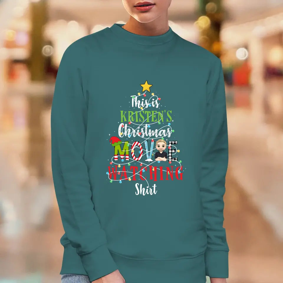 This Is My Christmas Movie Watching Shirt -  Custom Name - Personalized Gifts For Family - Hoodie