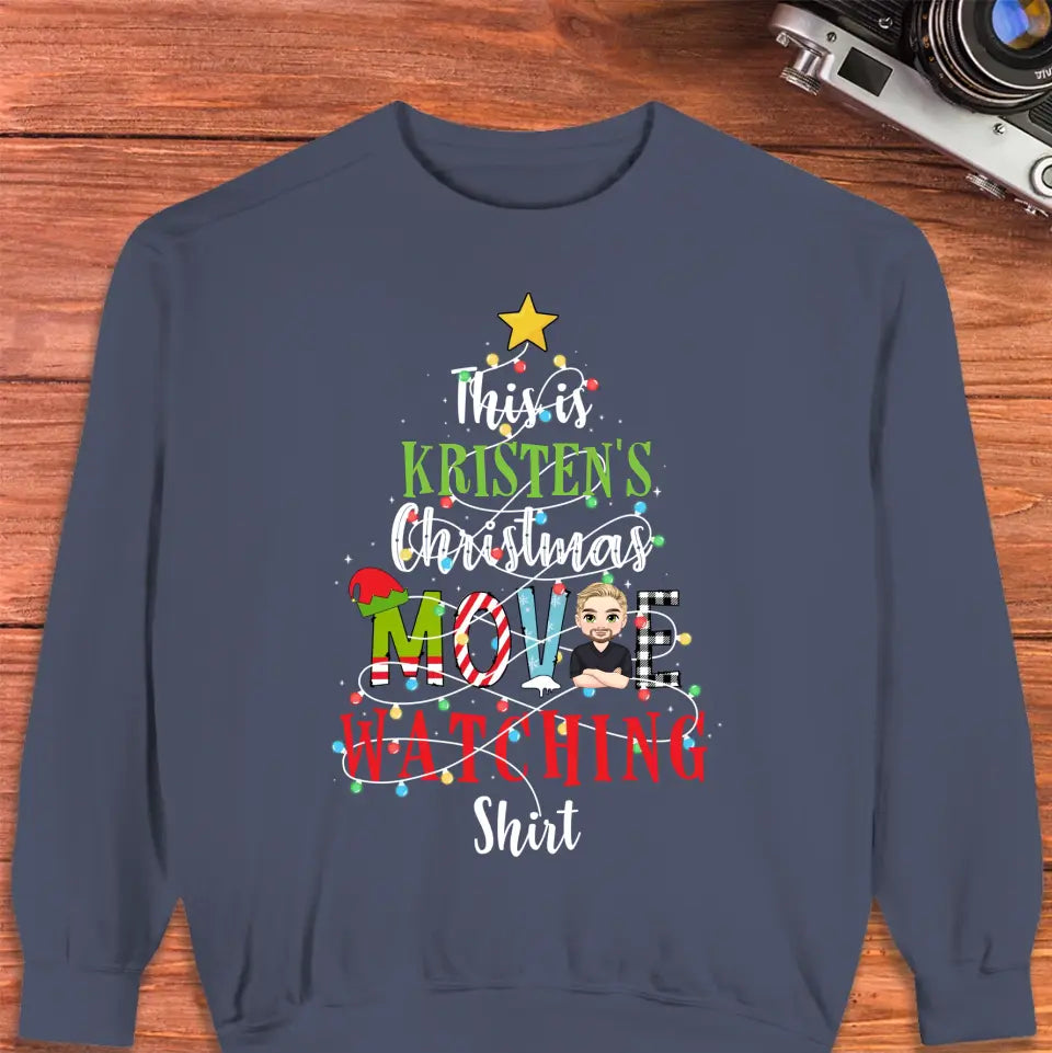 This Is My Christmas Movie Watching Shirt -  Custom Name - Personalized Gifts For Family - Hoodie