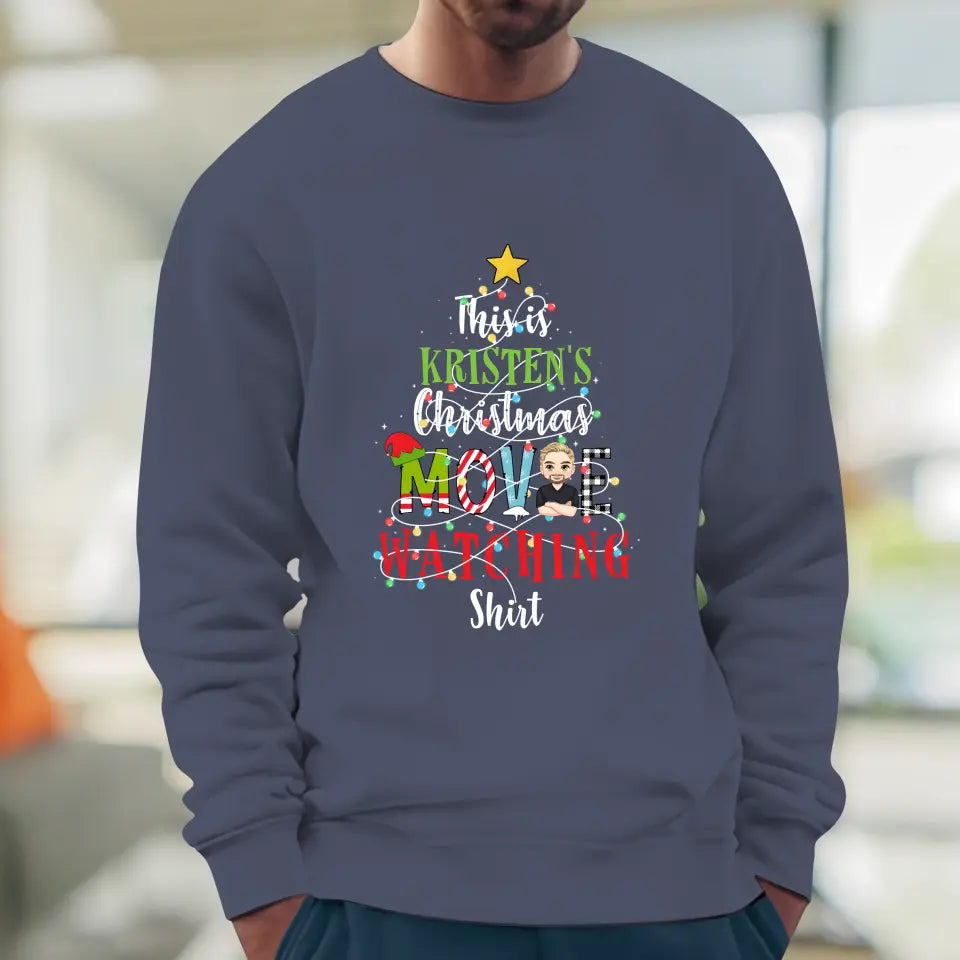 This Is My Christmas Movie Watching Shirt -  Custom Name - Personalized Gifts For Family - Hoodie