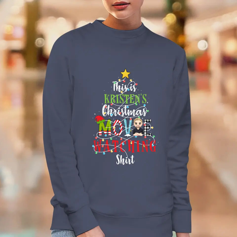 This Is My Christmas Movie Watching Shirt -  Custom Name - Personalized Gifts For Family - Hoodie