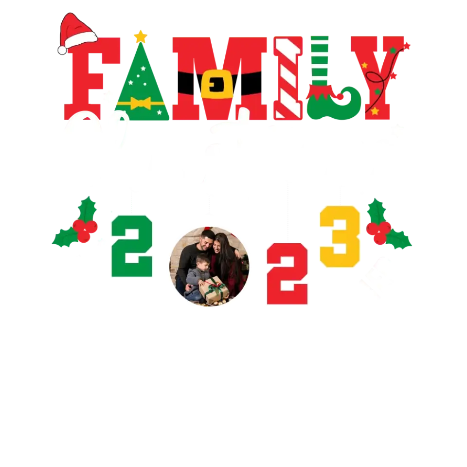 Family Christmas 2023 - Custom Photo - Personalized Gifts For Family - T-shirt