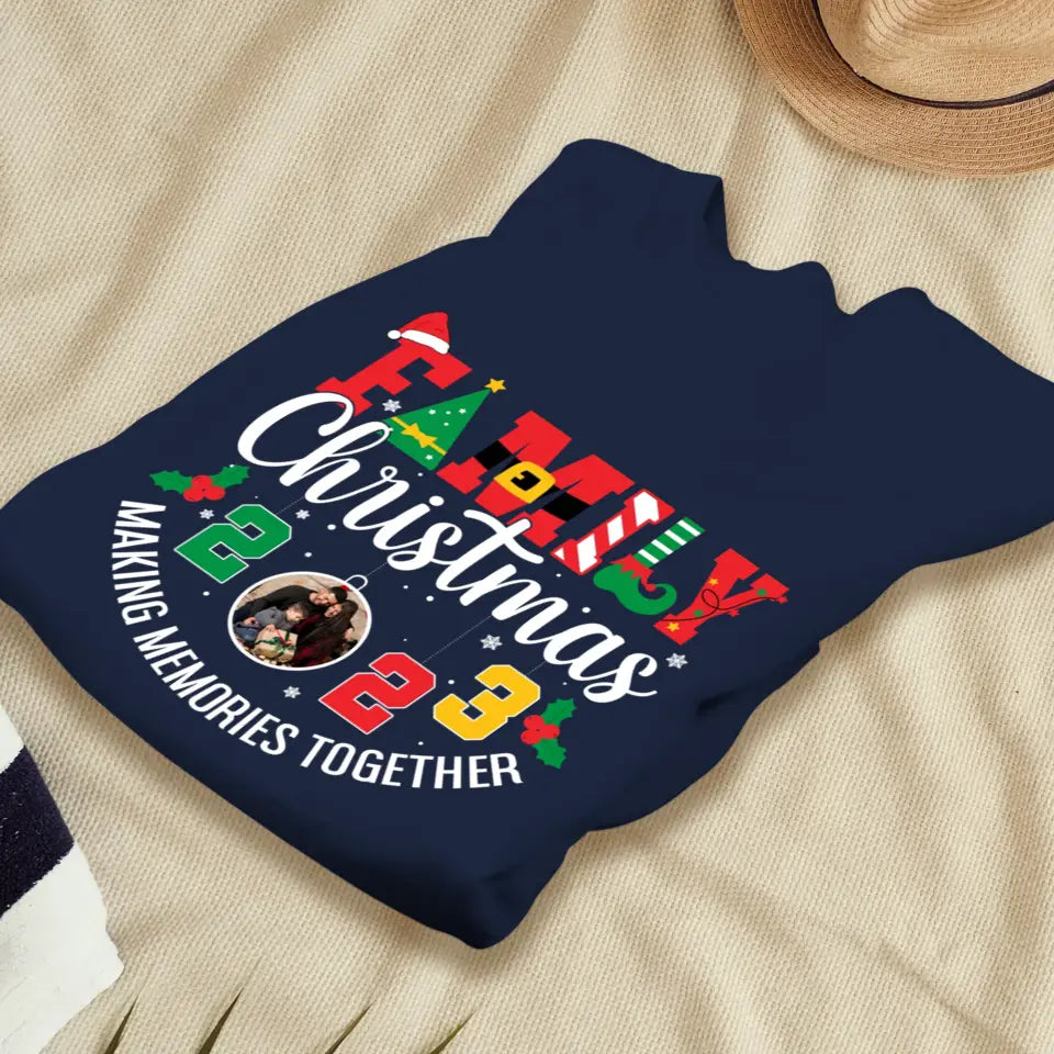 Family Christmas 2023 - Custom Photo - Personalized Gifts For Family - T-shirt