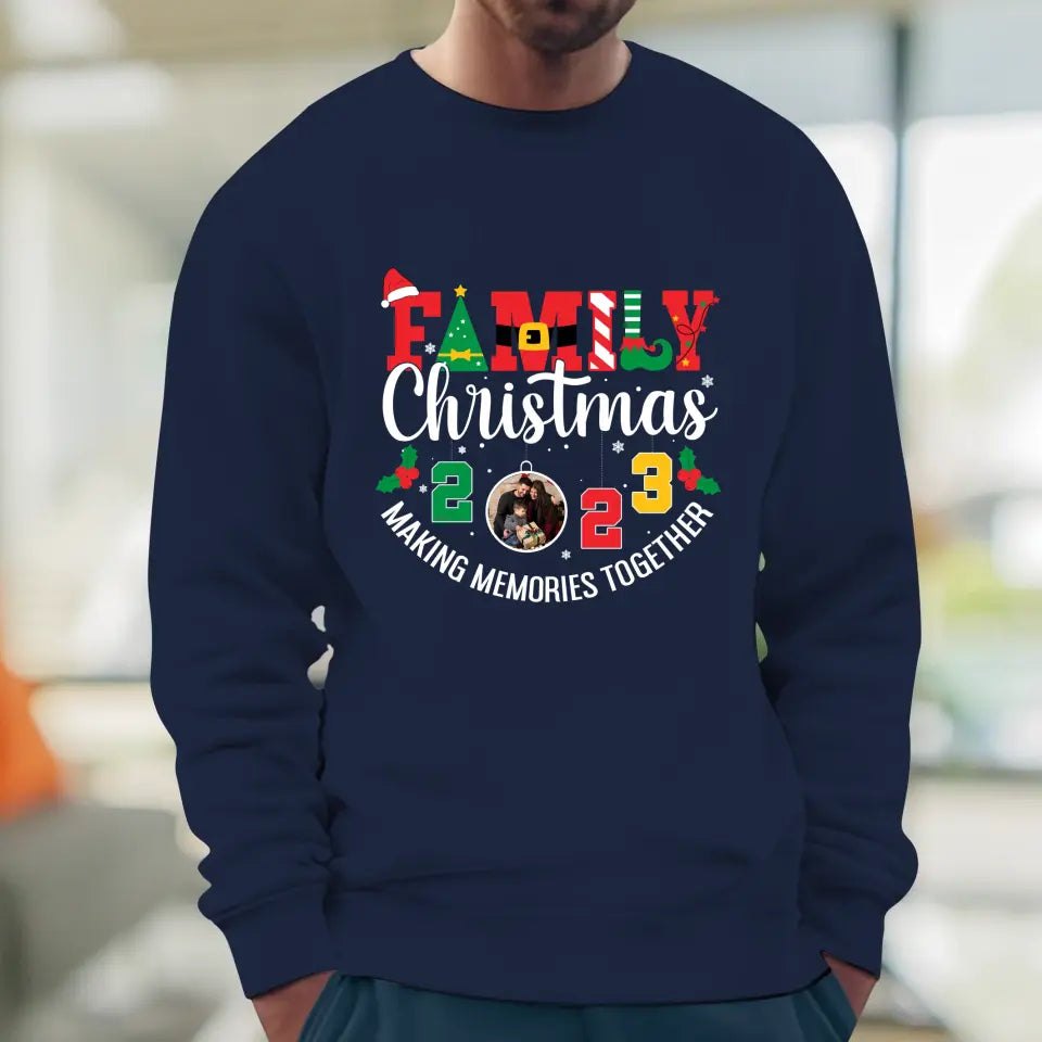 Family Christmas 2023 - Custom Photo - Personalized Gifts For Family - T-shirt