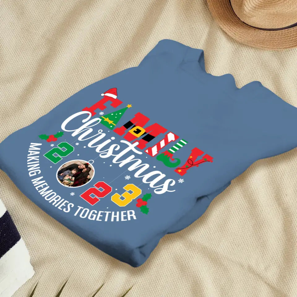 Family Christmas 2023 - Custom Photo - Personalized Gifts For Family - T-shirt