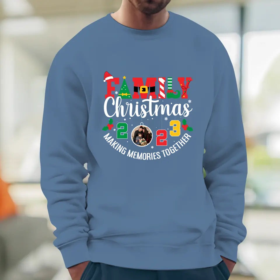 Family Christmas 2023 - Custom Photo - Personalized Gifts For Family - T-shirt