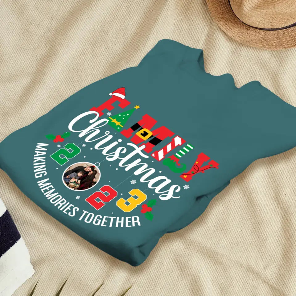 Family Christmas 2023 - Custom Photo - Personalized Gifts For Family - T-shirt