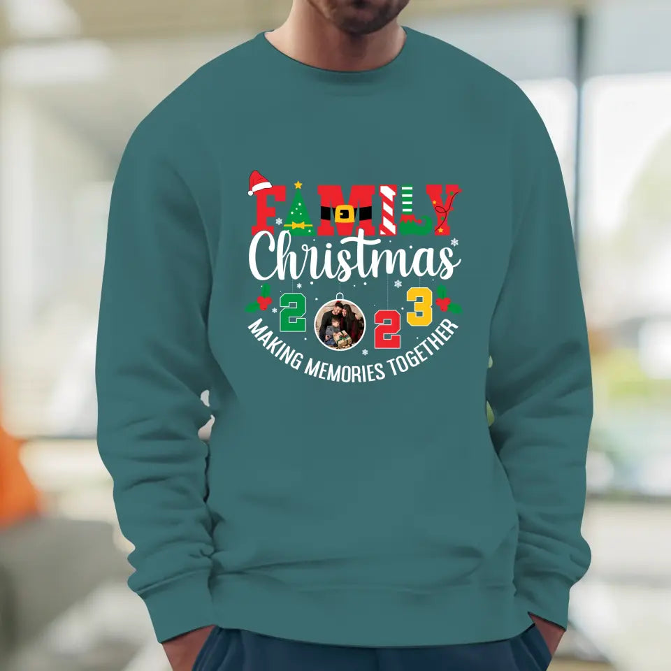 Family Christmas 2023 - Custom Photo - Personalized Gifts For Family - T-shirt