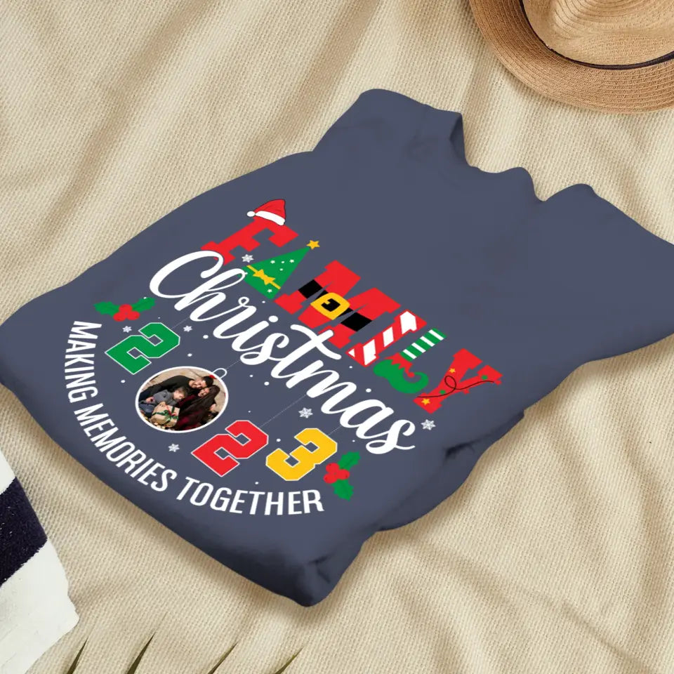 Family Christmas 2023 - Custom Photo - Personalized Gifts For Family - T-shirt