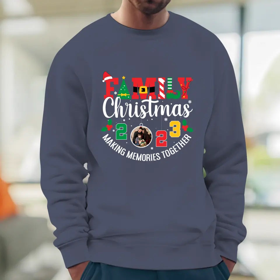 Family Christmas 2023 - Custom Photo - Personalized Gifts For Family - T-shirt