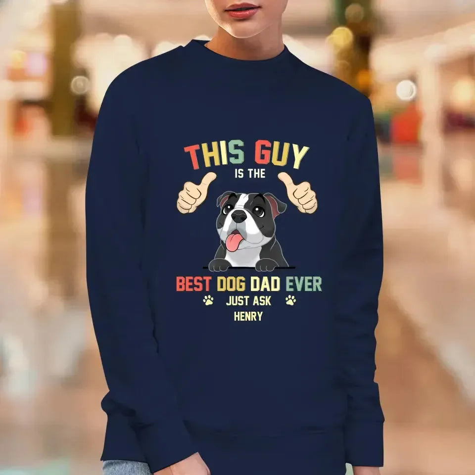 This Is The Best Dog Dad -  Custom Name - Personalized Gifts For Dog Lovers - Unisex Hoodie