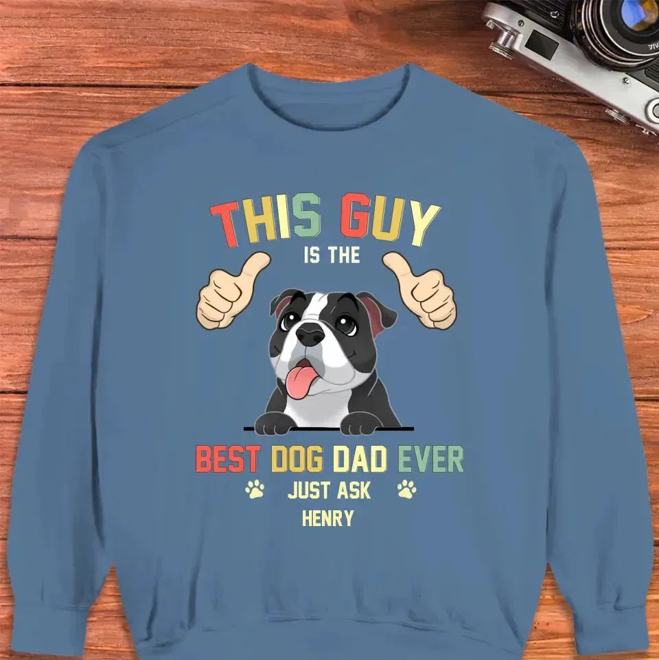 This Is The Best Dog Dad -  Custom Name - Personalized Gifts For Dog Lovers - Unisex Hoodie