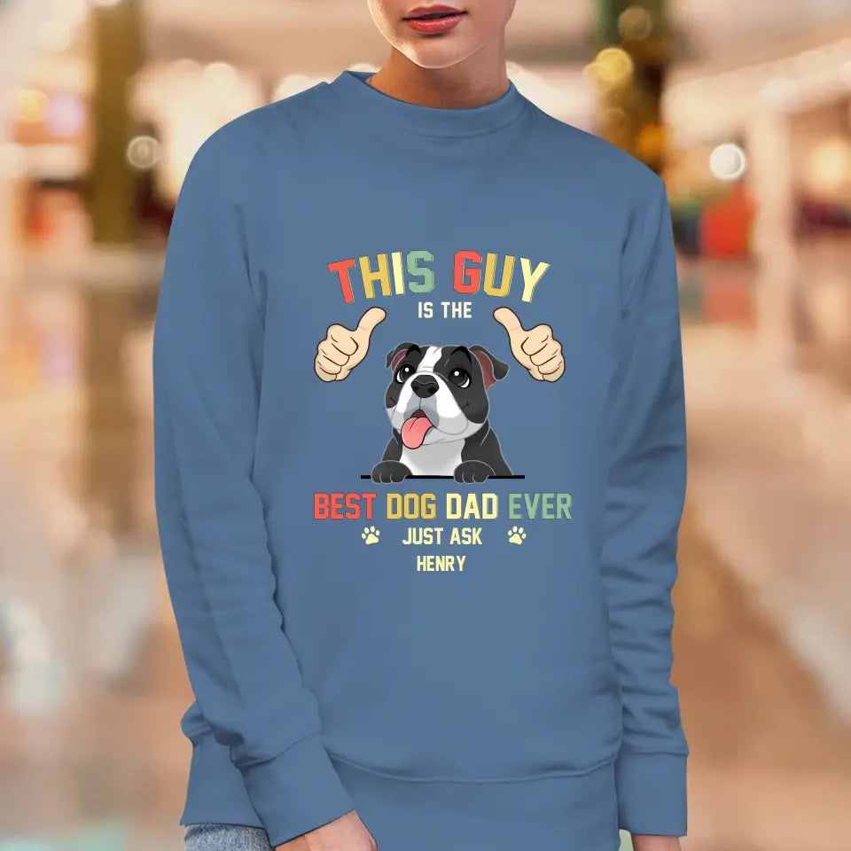 This Is The Best Dog Dad -  Custom Name - Personalized Gifts for Dog Lovers - Unisex Sweater