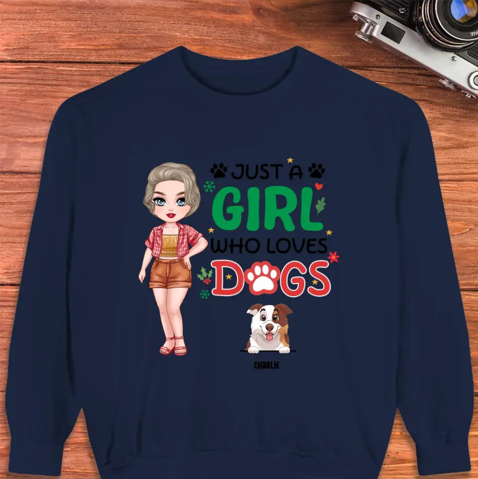 Just A Girl Who Loves Dogs - Custom Name - Personalized Gifts For Dog Lovers - Unisex T-shirt