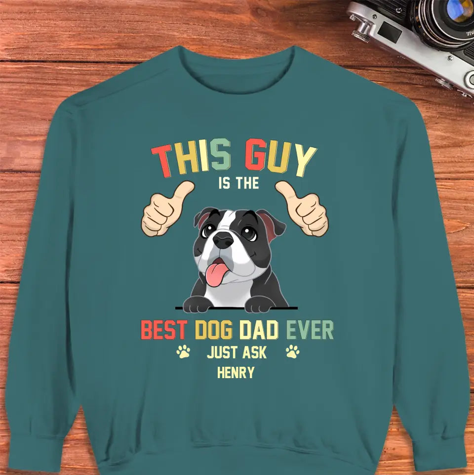 This Is The Best Dog Dad -  Custom Name - Personalized Gifts for Dog Lovers - Unisex Sweater