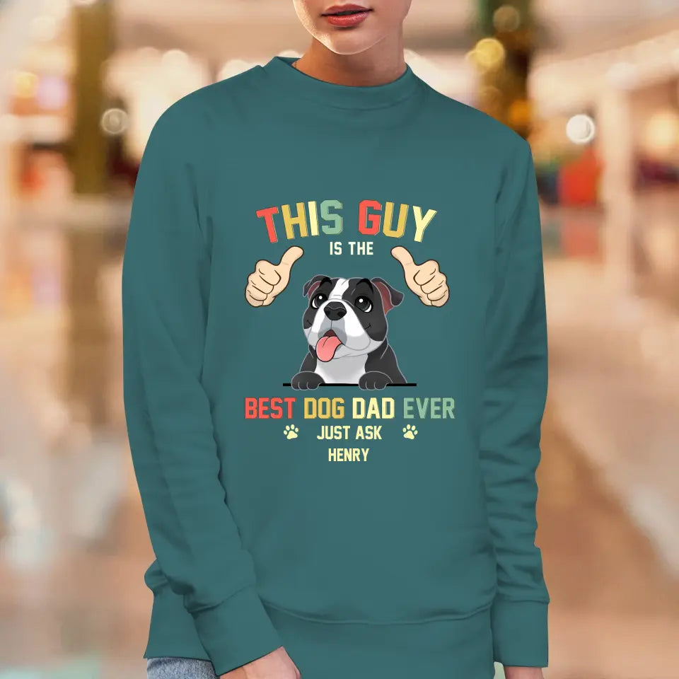 This Is The Best Dog Dad -  Custom Name - Personalized Gifts for Dog Lovers - Unisex Sweater