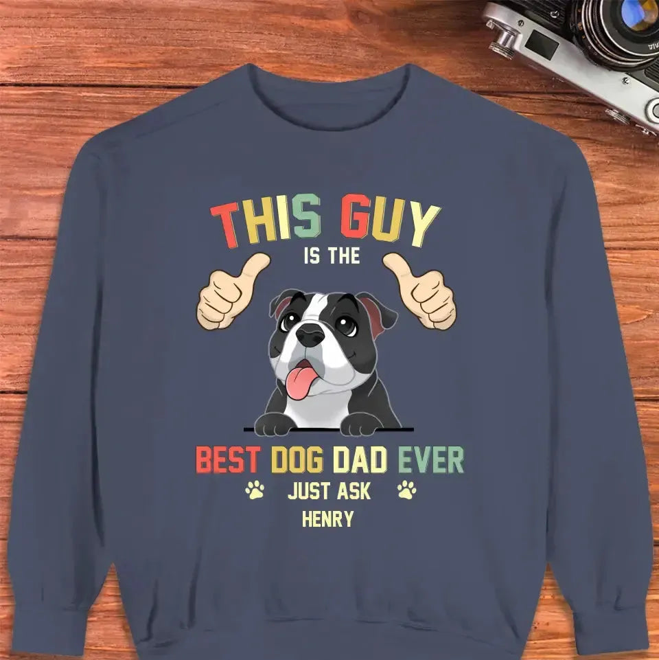 This Is The Best Dog Dad -  Custom Name - Personalized Gifts For Dog Lovers - Unisex Hoodie