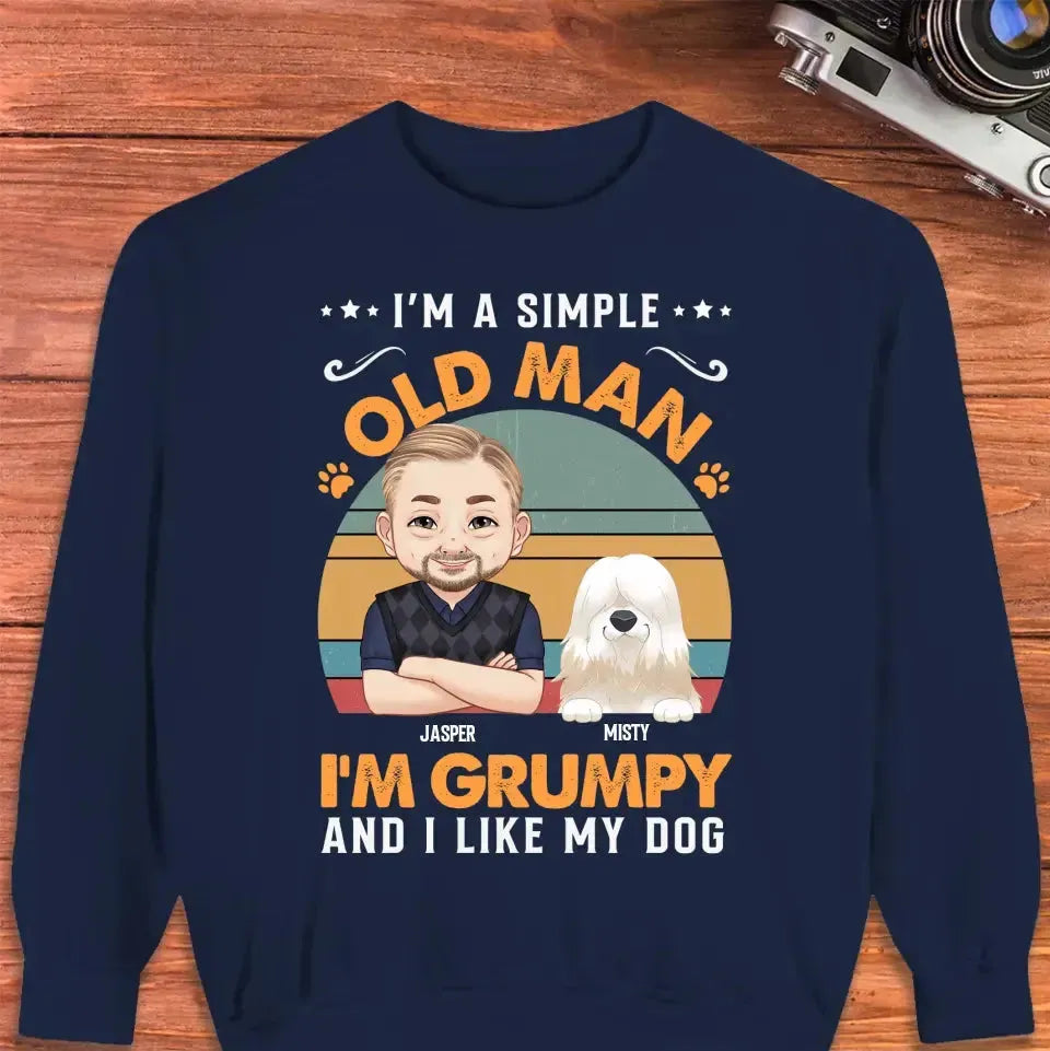 I'm A Simple Old Man - Custom Name - Personalized Gifts for Dog Lovers - Unisex Sweater