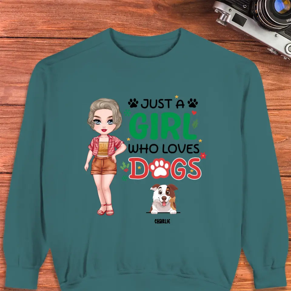 Just A Girl Who Loves Dogs - Custom Name - Personalized Gifts For Dog Lovers - Unisex T-shirt