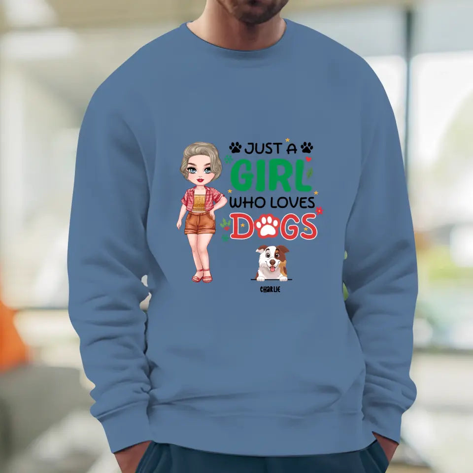 Just A Girl Who Loves Dogs - Custom Name - Personalized Gifts For Dog Lovers - Unisex Hoodie