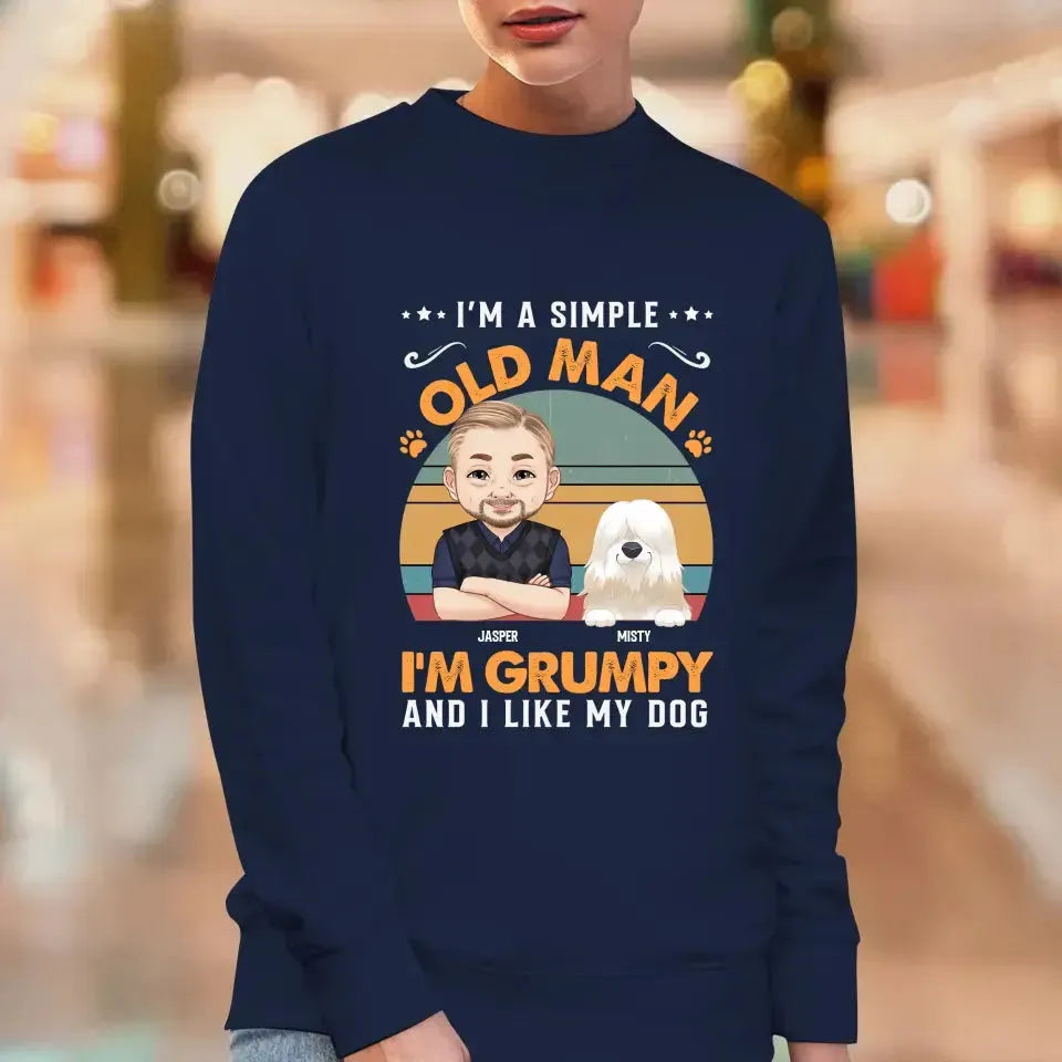 I'm A Simple Old Man - Custom Name - Personalized Gifts for Dog Lovers - Unisex Sweater