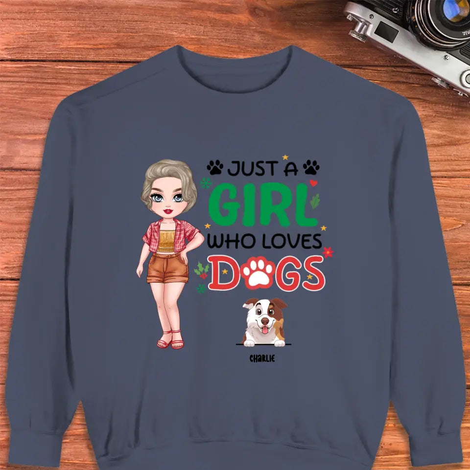 Just A Girl Who Loves Dogs - Custom Name - Personalized Gifts For Dog Lovers - Unisex T-shirt