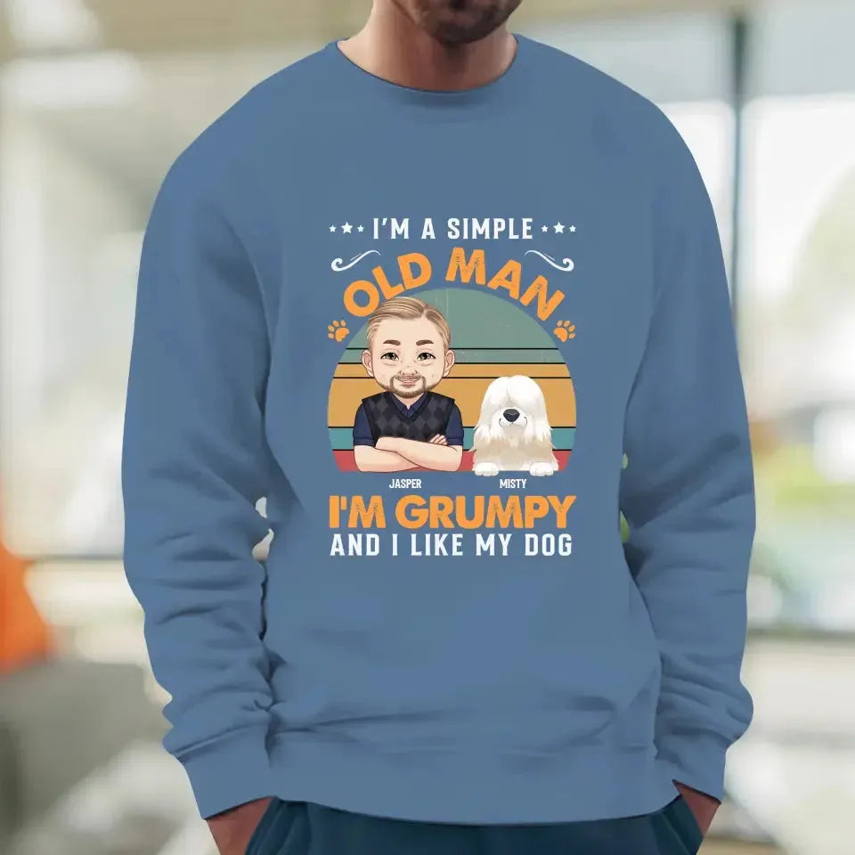 I'm A Simple Old Man - Custom Name - Personalized Gifts for Dog Lovers - Unisex Sweater