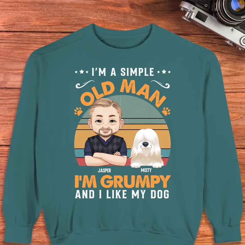 I'm A Simple Old Man - Custom Name - Personalized Gifts for Dog Lovers - Unisex Sweater