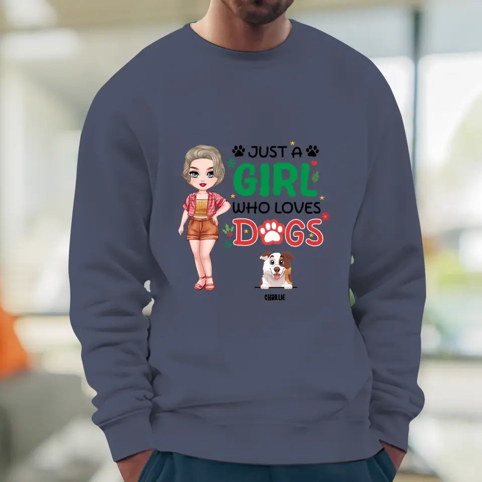 Just A Girl Who Loves Dogs - Custom Name - Personalized Gifts For Dog Lovers - Unisex Hoodie