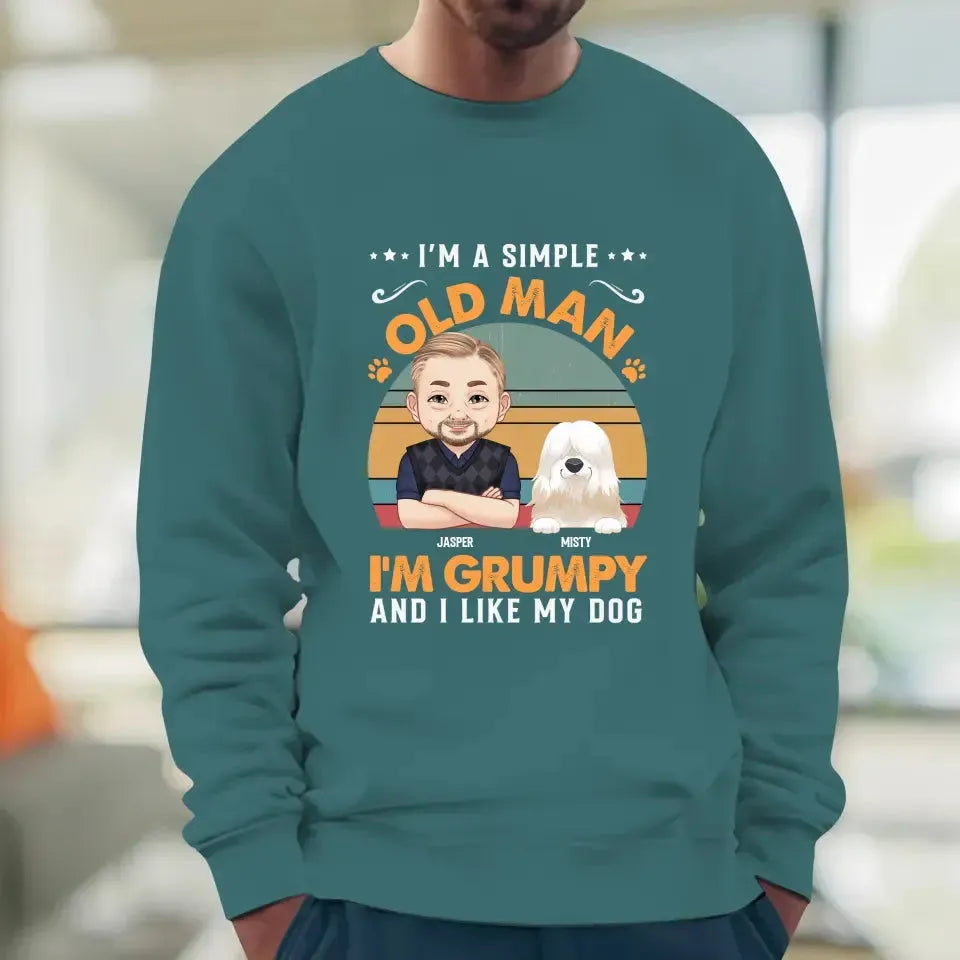 I'm A Simple Old Man - Custom Name - Personalized Gifts for Dog Lovers - Unisex Sweater