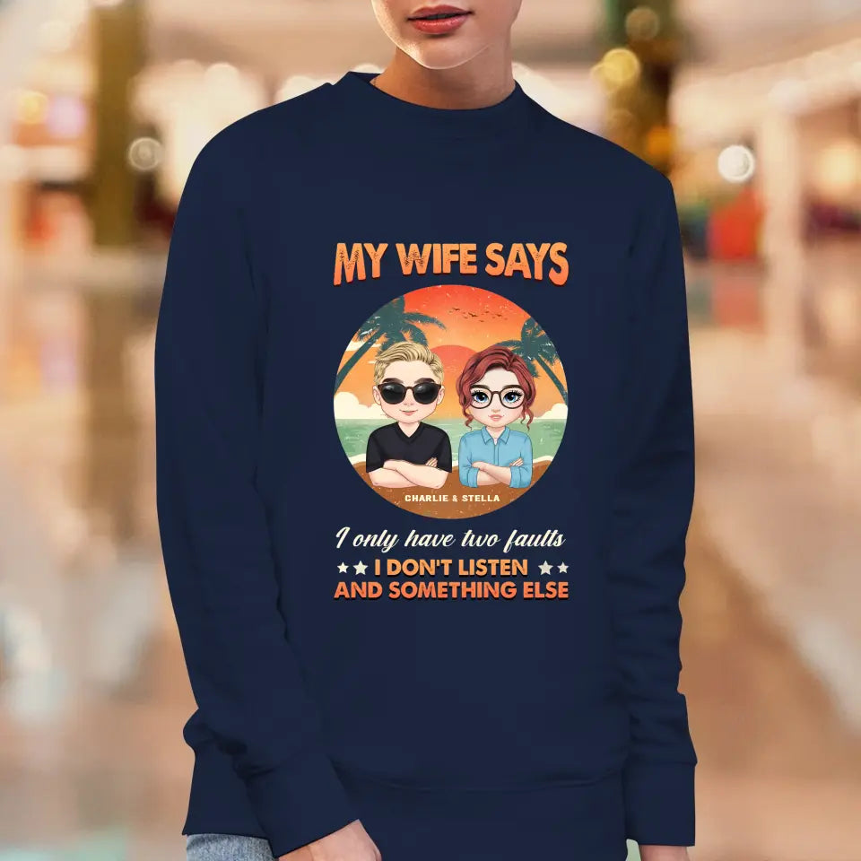 Two Faults Husband Wife Retro - Personalized Gifts for Husband - Unisex Sweater