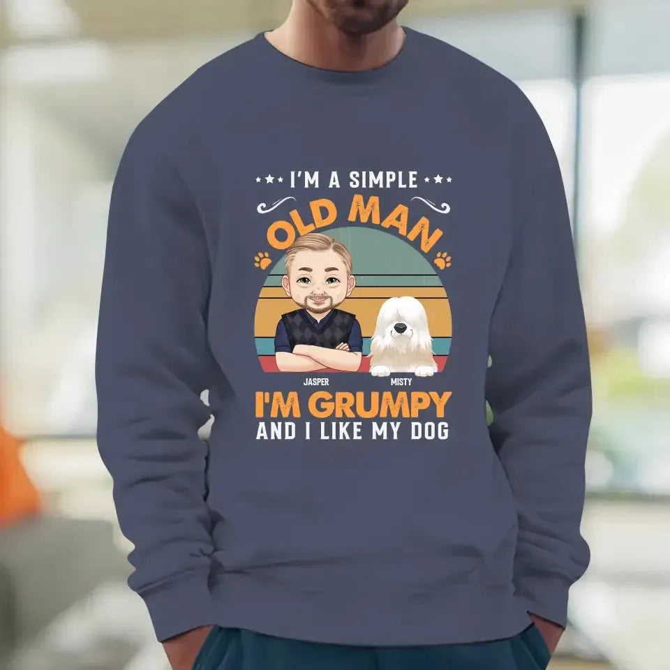 I'm A Simple Old Man - Custom Name - Personalized Gifts for Dog Lovers - Unisex Sweater