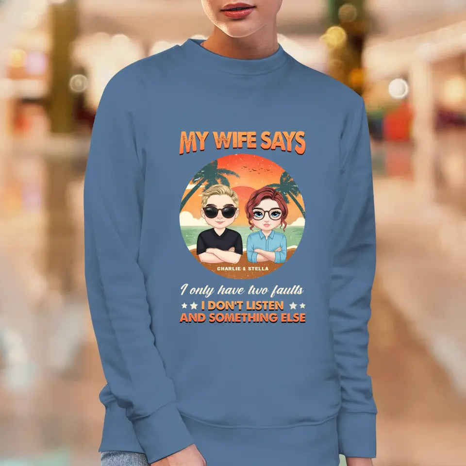 Two Faults Husband Wife Retro - Personalized Gifts for Husband - Unisex Sweater