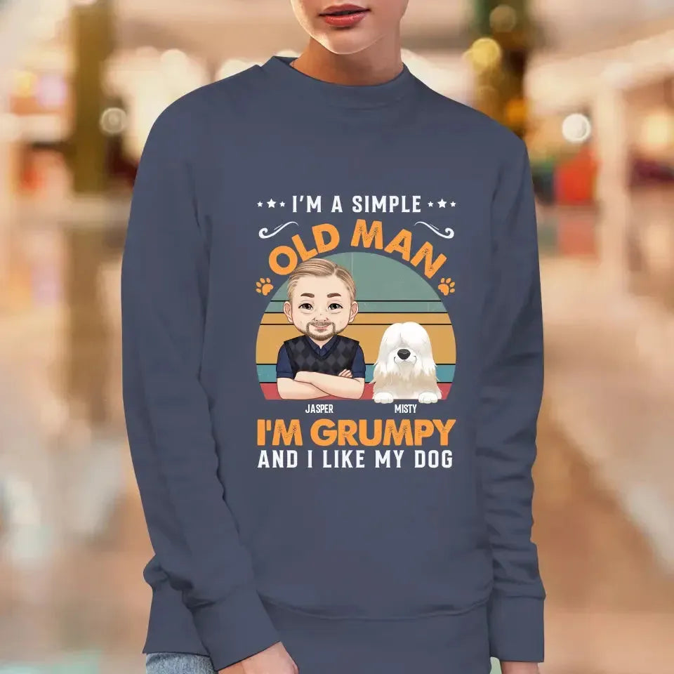 I'm A Simple Old Man - Custom Name - Personalized Gifts for Dog Lovers - Unisex Sweater