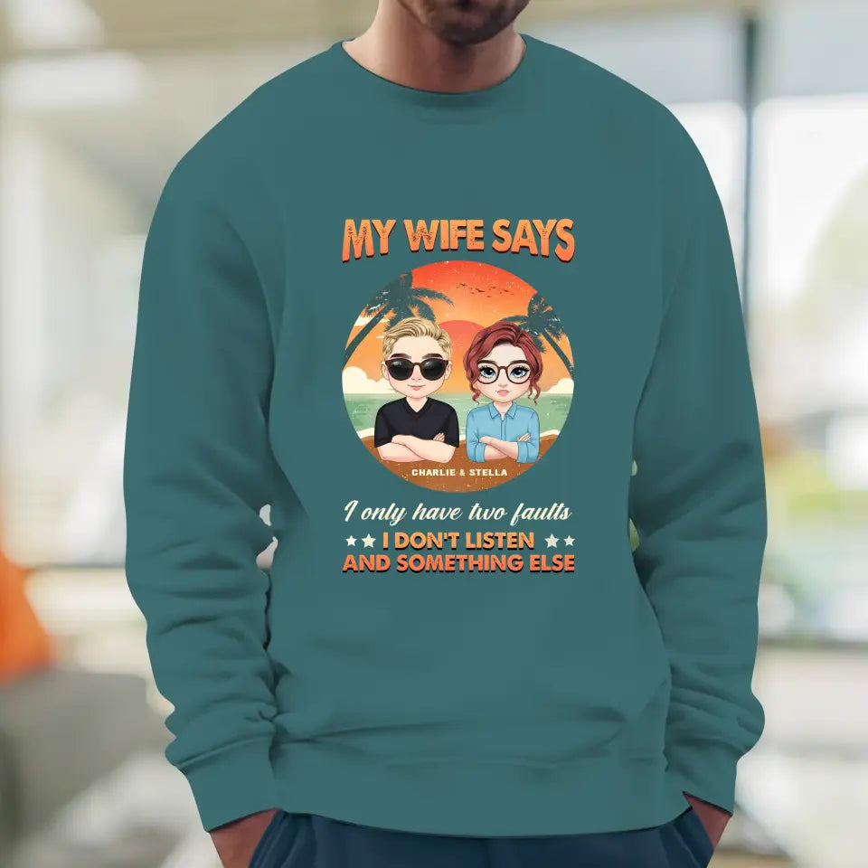 Two Faults Husband Wife Retro - Personalized Gifts for Husband - Unisex Sweater