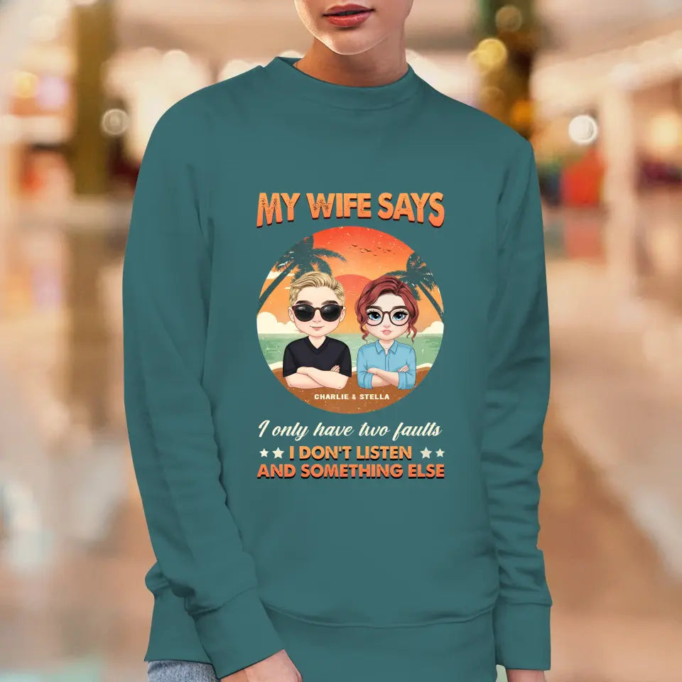 Two Faults Husband Wife Retro - Personalized Gifts for Husband - Unisex Sweater