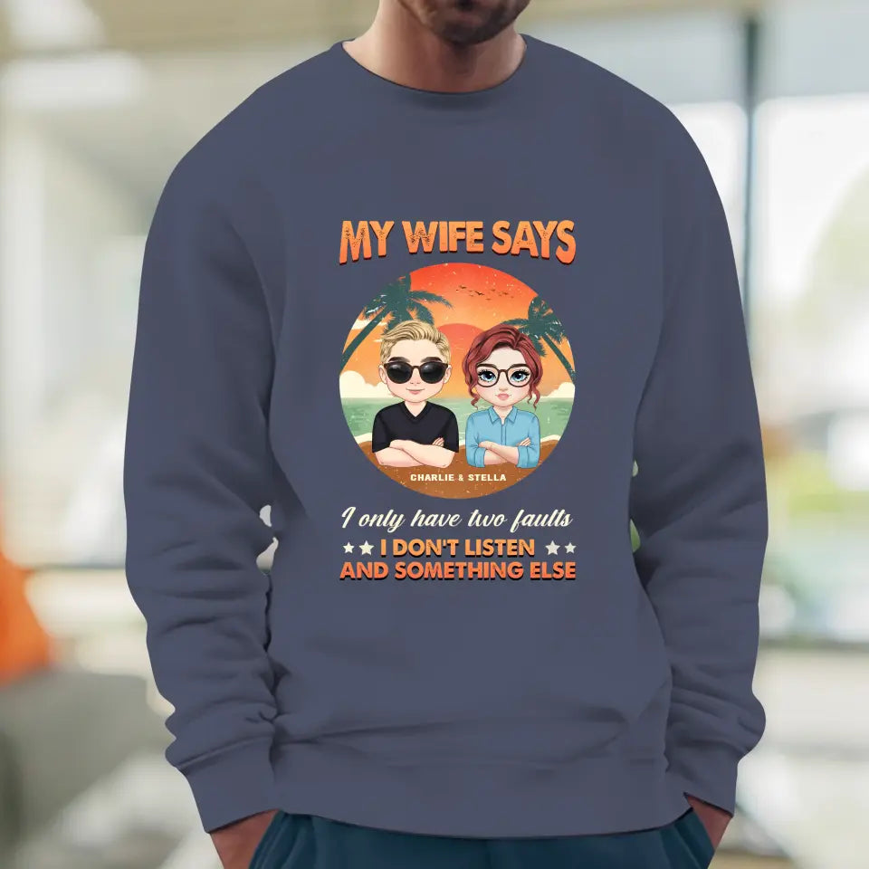 Two Faults Husband Wife Retro - Personalized Gifts for Couples - Unisex T-Shirt