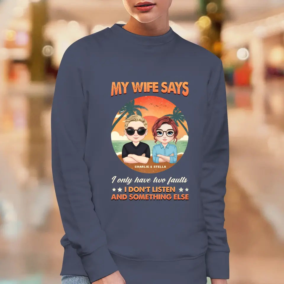 Two Faults Husband Wife Retro - Personalized Gifts for Husband - Unisex Sweater