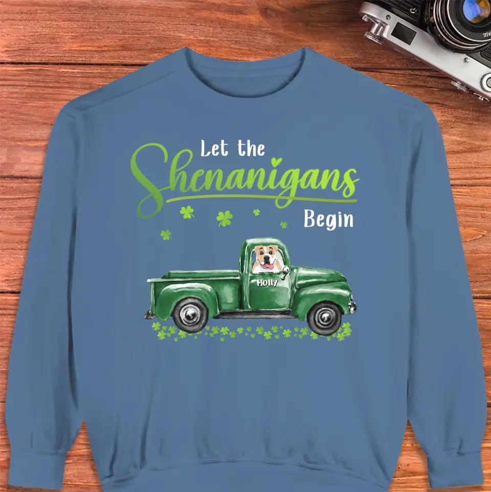 Let The Shenanigans Begin St. Patrick's Day - Custom Name - Personalized Gifts for Dog Lovers - Unisex T-Shirt