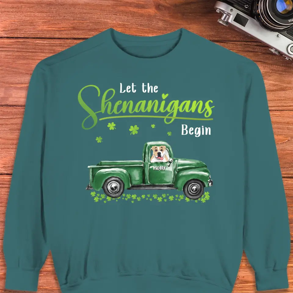 Let The Shenanigans Begin St. Patrick's Day - Custom Name - Personalized Gifts for Dog Lovers - Unisex T-Shirt