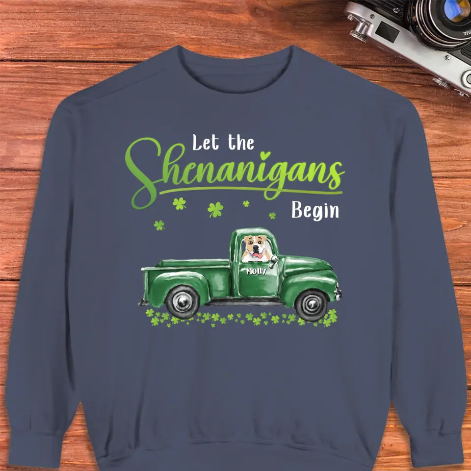 Let The Shenanigans Begin St. Patrick's Day - Custom Name - Personalized Gifts for Dog Lovers - Unisex T-Shirt