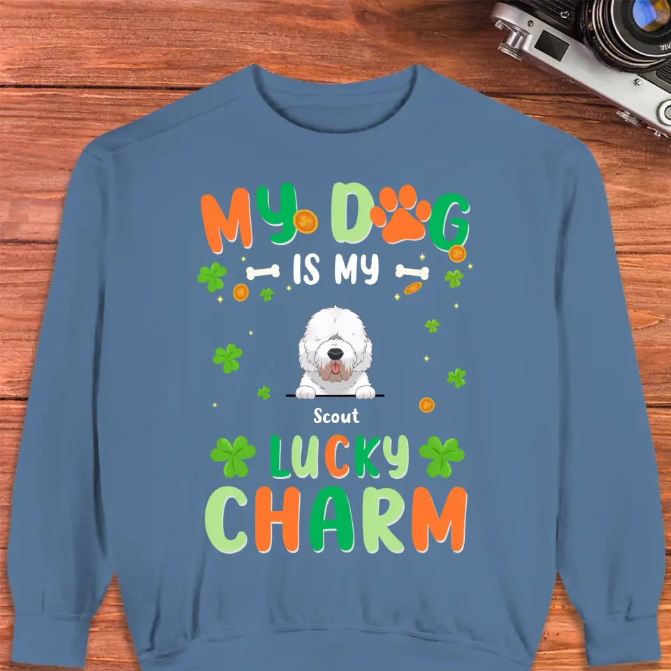 My Dog Is My Lucky Charm - Custom Name - Personalized Gifts For Dog Lovers - T-Shirt