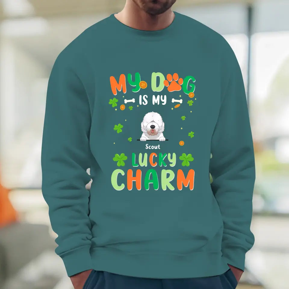 My Dog Is My Lucky Charm - Custom Name - Personalized Gifts For Dog Lovers - T-Shirt