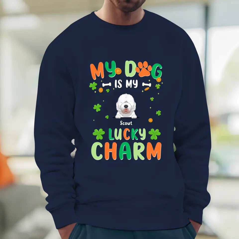 My Dog Is My Lucky Charm - Custom Name - Personalized Gifts for Dog Lovers - Unisex Sweater