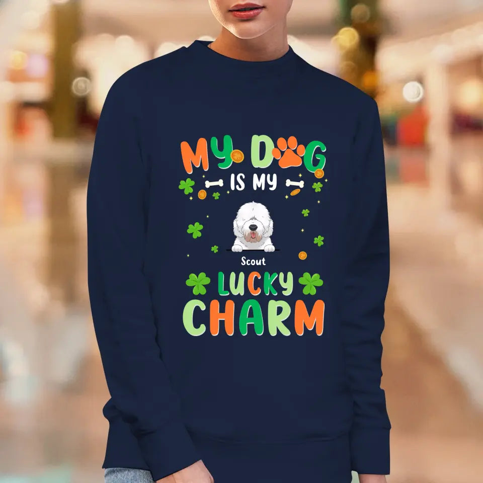 My Dog Is My Lucky Charm - Custom Name - Personalized Gifts For Dog Lovers - Unisex Hoodie