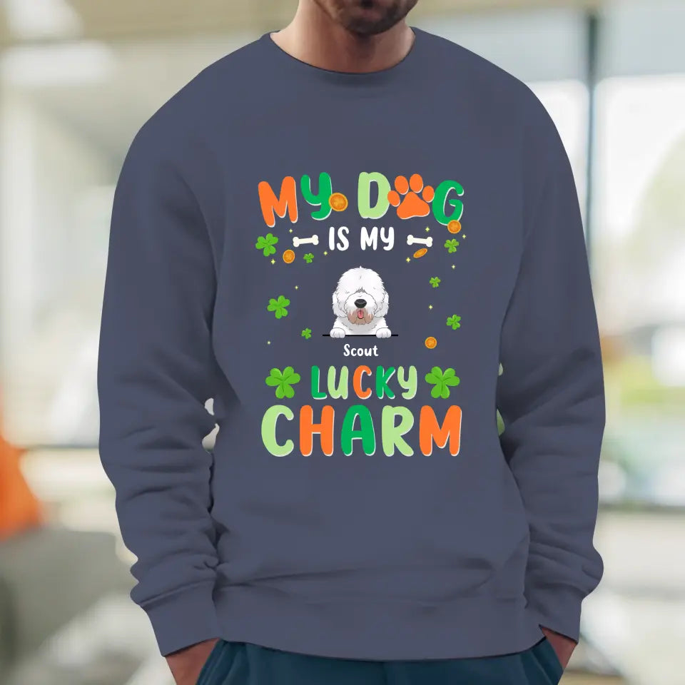 My Dog Is My Lucky Charm - Custom Name - Personalized Gifts For Dog Lovers - T-Shirt