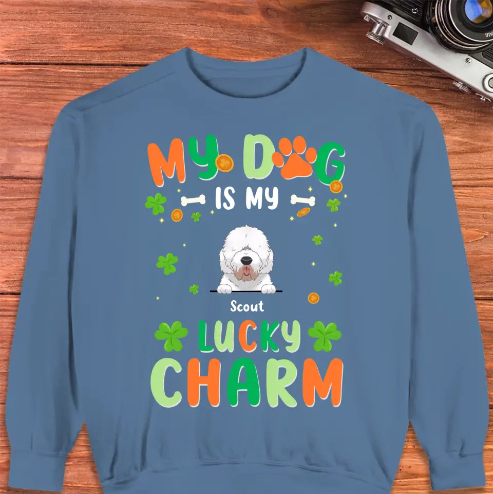 My Dog Is My Lucky Charm - Custom Name - Personalized Gifts For Dog Lovers - Unisex Hoodie