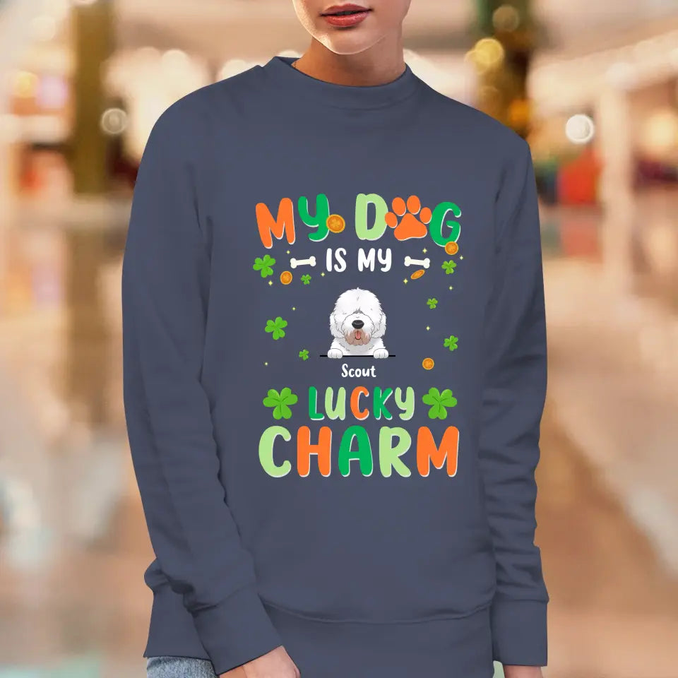 My Dog Is My Lucky Charm - Custom Name - Personalized Gifts For Dog Lovers - T-Shirt