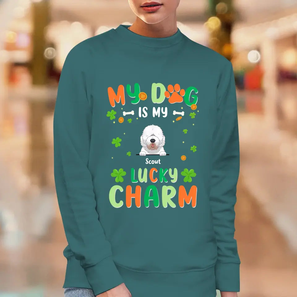 My Dog Is My Lucky Charm - Custom Name - Personalized Gifts for Dog Lovers - Unisex Sweater