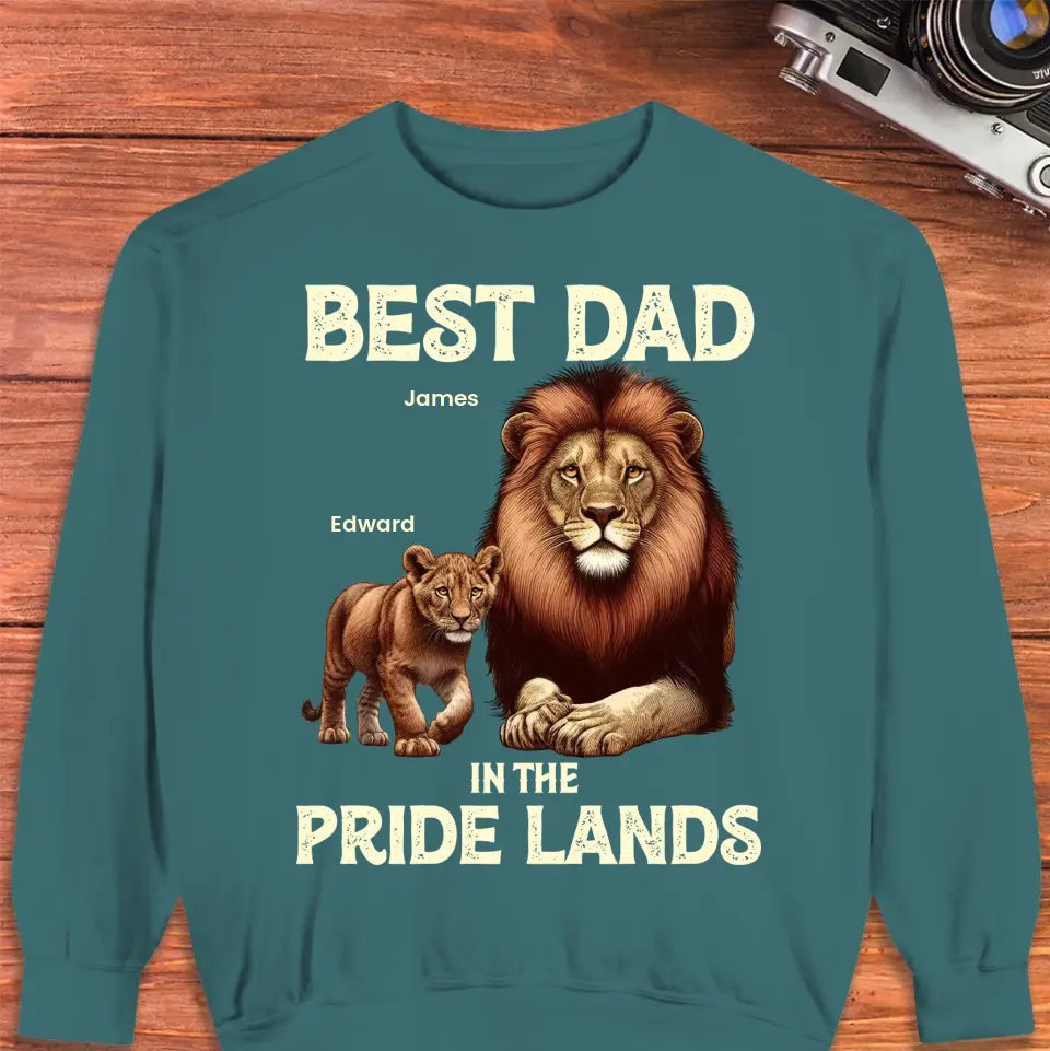 Best Dad In Pride Lands - Custom Name - Personalized Gifts For Dad - Sweater