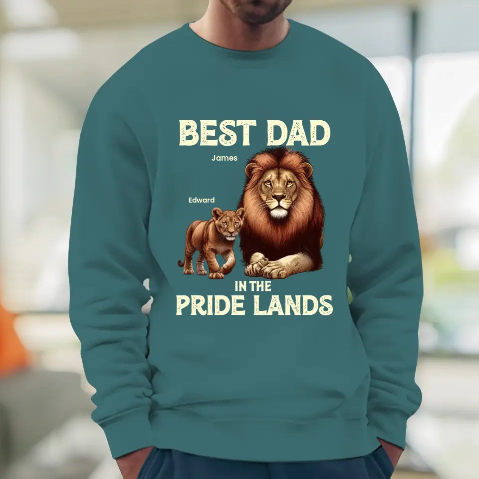 Best Dad In Pride Lands - Custom Name - Personalized Gifts For Dad - Sweater